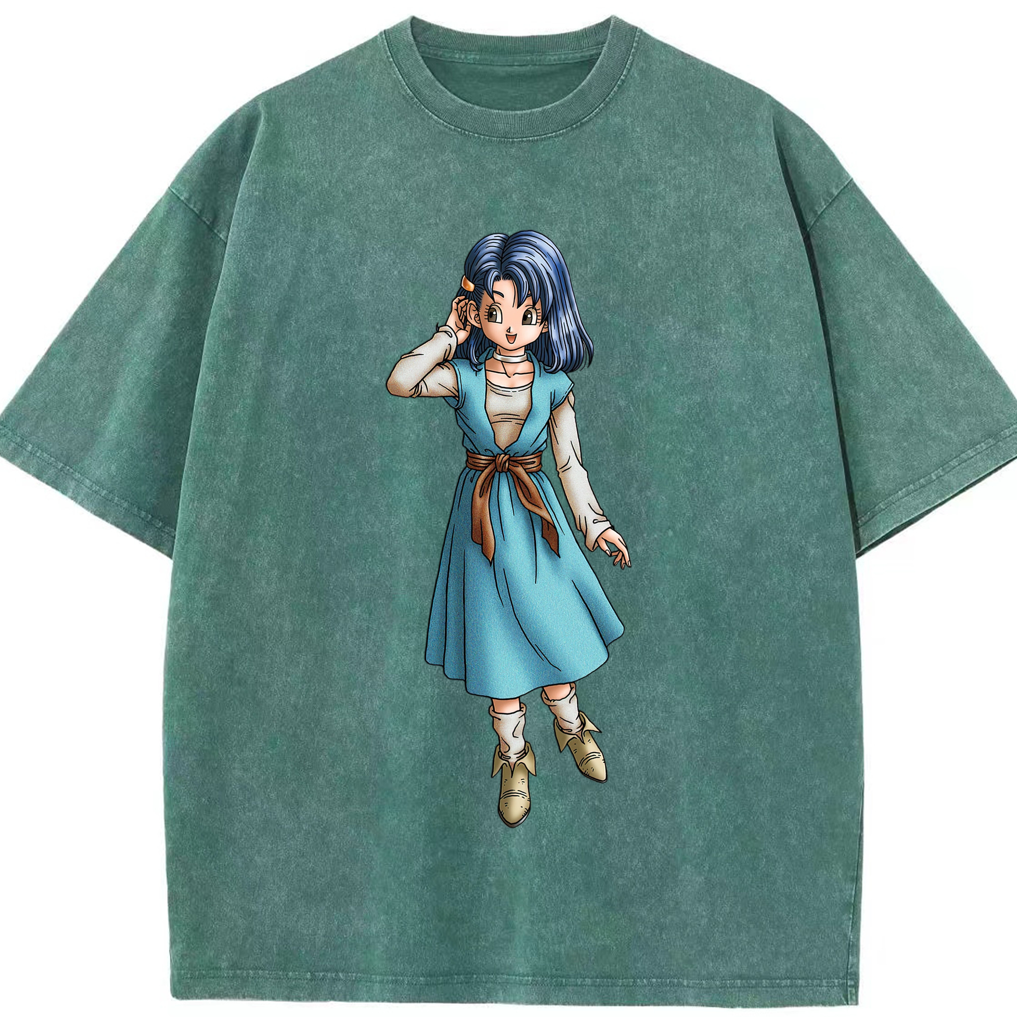 （画像用） ドラゴンクエスト Doragon Kuesuto Dragon Quest 綿100% ヴィンテージ風 半袖Tシャツ（フロントプリント）